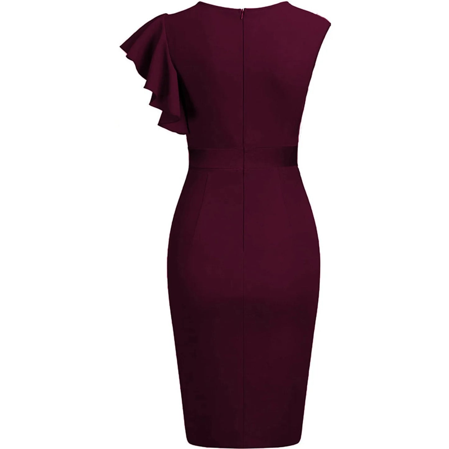 Elegante vestido corto ajustado de otoño para mujer manga corta elegante bata de trabajo slim fit femenino OL Lady Vestidos sólidos para todos los días