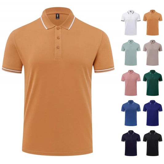 Hombres Stripe Polo Camisetas Alta Calidad Moda Cuello De Negocios