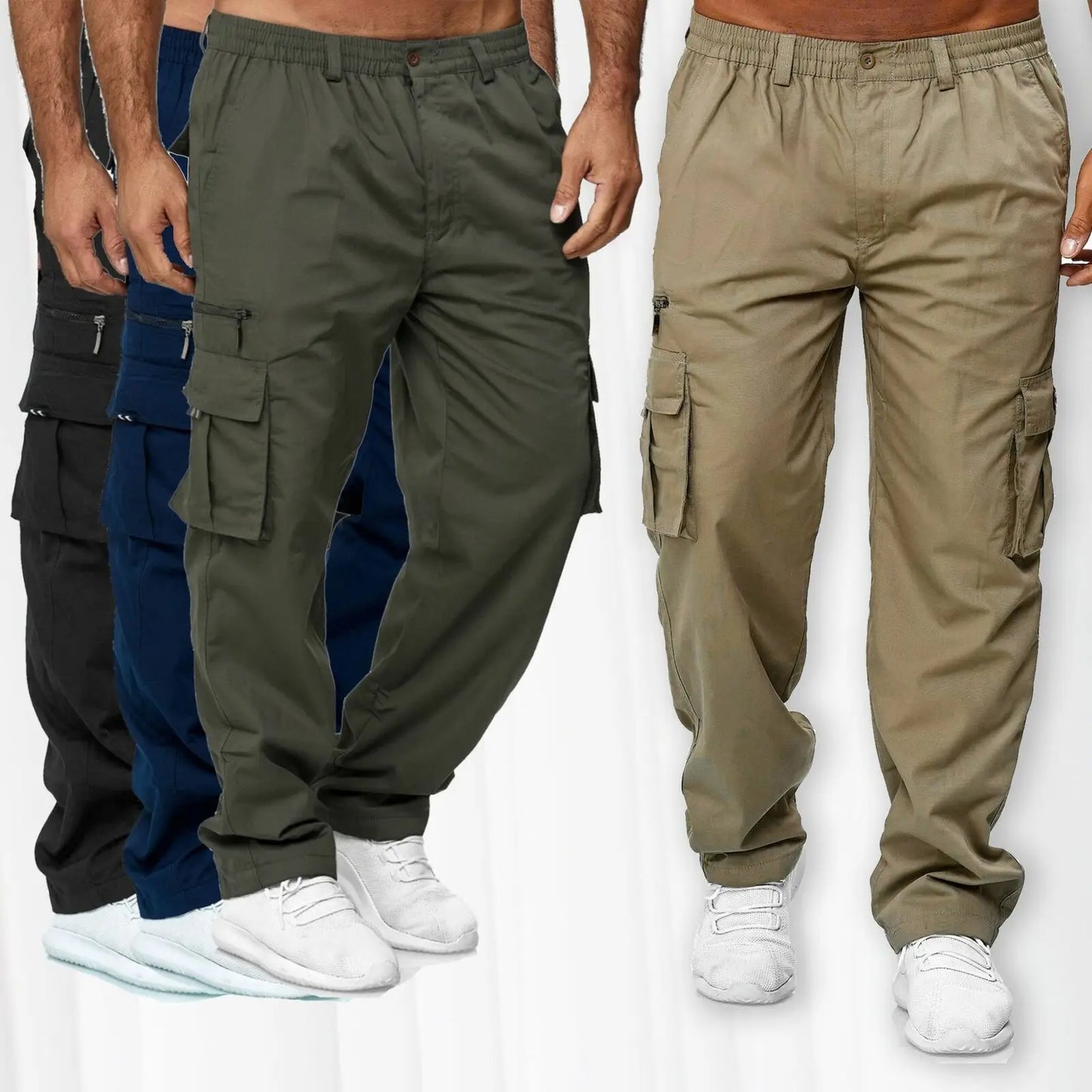 Men's Cargo Pants Mens Casual Multi Pockets Military Large Size Tactical Pants Men Outwear Army Straight Winter Pants Trousers